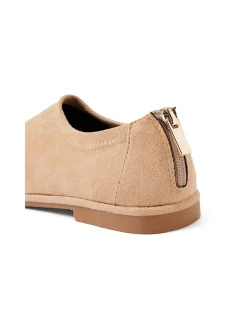 Racket Rear Zip Microsuede Flat Shoes
