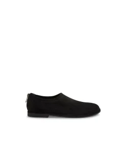 Racket Rear Zip Microsuede Flat Shoes