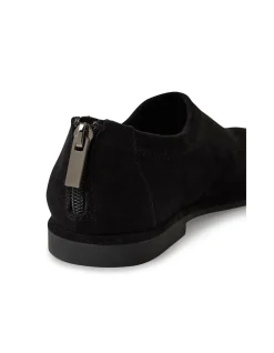 Racket Rear Zip Microsuede Flat Shoes