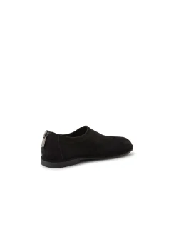 Racket Rear Zip Microsuede Flat Shoes