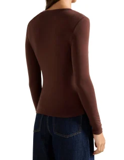 RAELYNN RUCHED WOOL BLEND TOP