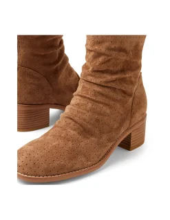 Rarman Perforated Suede Block Heel Boots