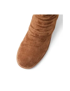 Rarman Perforated Suede Block Heel Boots
