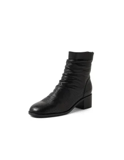 Rarman Rouched Leather Ankle Boots