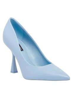 Ravens Flared Heel Pump Light Blue