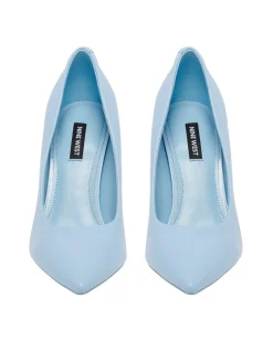 Ravens Flared Heel Pump Light Blue