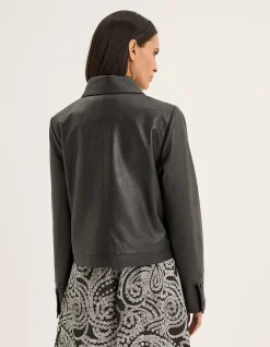 Raw Hide Jacket with Convertible Collar