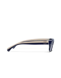 Rectangle Blue Violet Lens Sunglasses