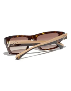 Rectangle Dark Havana Brown Gradient Sunglasses