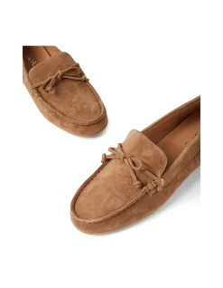 Reesus Suede Bow Detail Moccasin Loafers