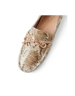 Reesus Metallic Snake Bow Detail Loafers
