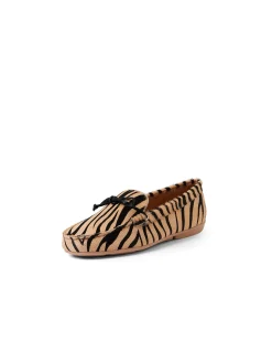 Reesus Zebra Print Suede Moccasin Loafers
