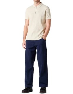 REG FIT ZIP FRONT POLO SHIRT