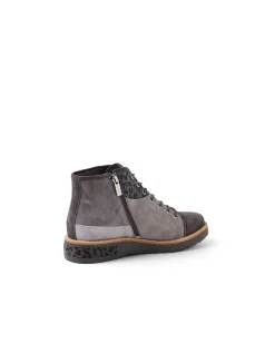 Regine Leopard Panel Lace Up Boots