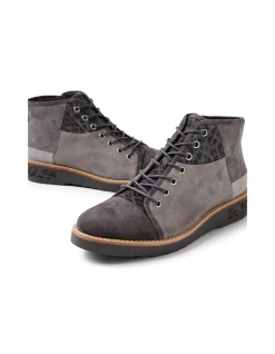 Regine Leopard Panel Lace Up Boots