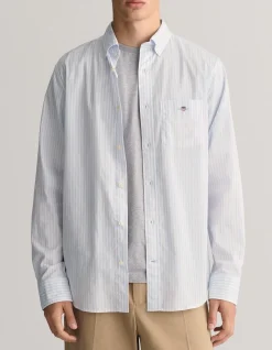 Regular Fit Striped Poplin Long Sleeve Shirt