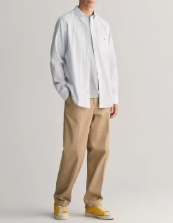 Regular Fit Striped Poplin Long Sleeve Shirt
