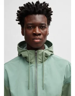 Regular-Fit Jacket with Water-Repellent Finish Open Green