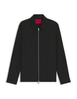 Regular-fit shirt with two-way zip