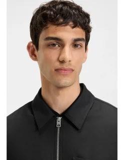 Regular-fit shirt with two-way zip