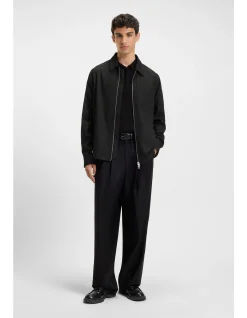 Regular-fit shirt with two-way zip