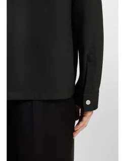 Regular-fit shirt with two-way zip