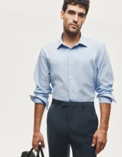 Regular Fit Grid Check Travel Shirt