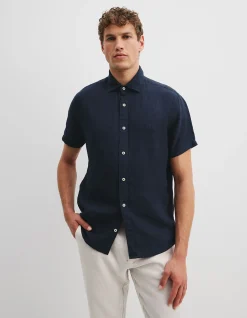 Regular Fit Organically Grown Linen Short Sleeve Shirt