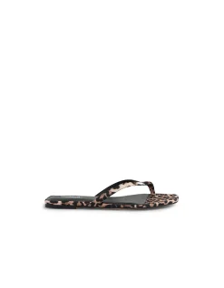 Reille Leopard Square Toe Thong Sandals