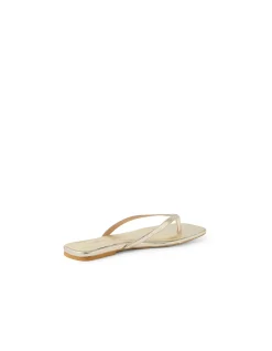 Reille Metallic Square Toe Thong Sandals