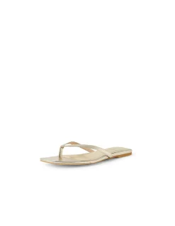 Reille Metallic Square Toe Thong Sandals