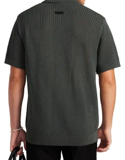 RELAXED TEXTURED KNIT SHIRT