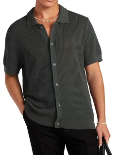RELAXED TEXTURED KNIT SHIRT