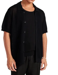 RELAXED TEXTURED KNIT SHIRT