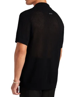 RELAXED TEXTURED KNIT SHIRT