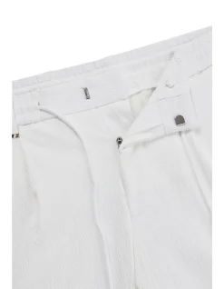 Relaxed-Fit Cotton-Blend Seersucker Trousers
