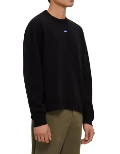 Relaxed-fit sweater with blue logo