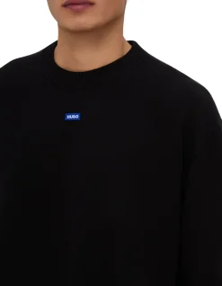 Relaxed-fit sweater with blue logo
