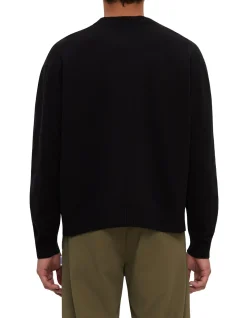 Relaxed-fit sweater with blue logo