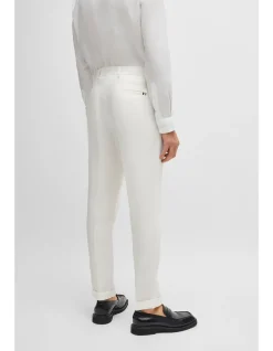 Relaxed-Fit Trousers in Micro-Patterned Linen