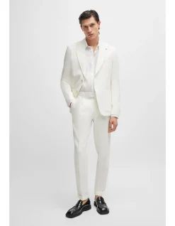 Relaxed-Fit Trousers in Micro-Patterned Linen