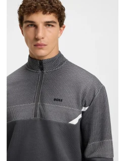 Relaxed-fit zip-neck sweatshirt
