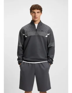 Relaxed-fit zip-neck sweatshirt