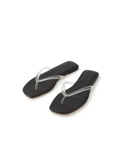 Rella Clear Strap Flat Thong Sandals