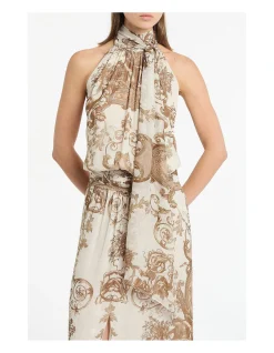 RENAISSANCE GEORGETTE HALTER DRESS