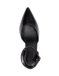 REVA Black Leather Stiletto Heel