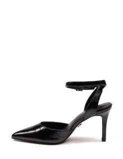 REVA Black Leather Stiletto Heel