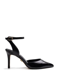 REVA Black Leather Stiletto Heel