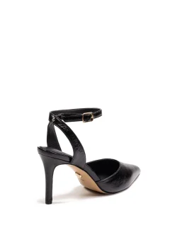 REVA Black Leather Stiletto Heel
