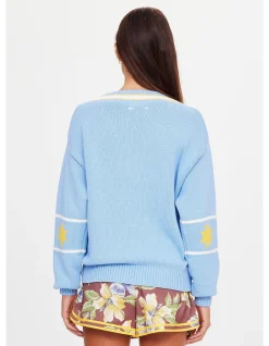 Rever Josette Organic Cotton V Neck Sweater